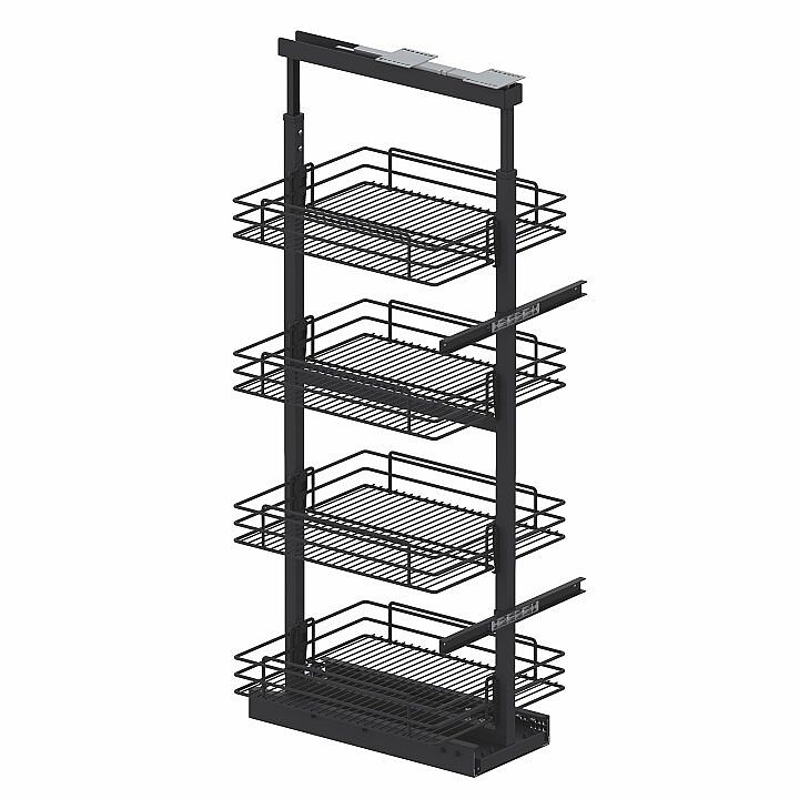 Starax S-1905-A Gizli Raylı Frenli Kiler Antrasit 125x140-50cm