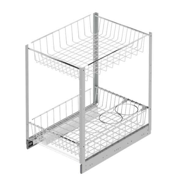Starax S-2100 Tezgah Altı 2 Sepetli Şişelikli Ünite 30cm