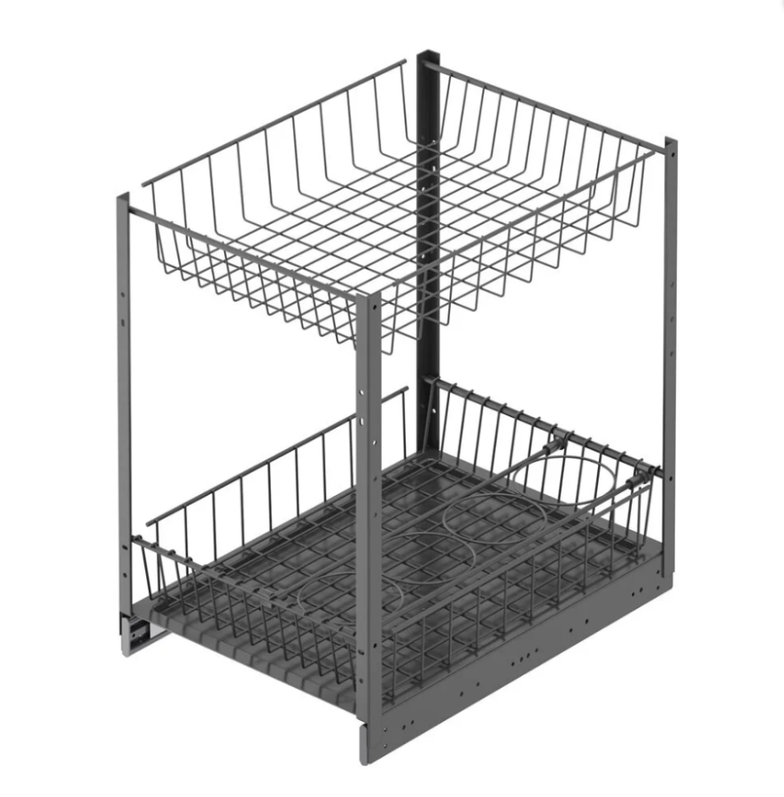 Starax S-2101-A Tezgah Altı 2 Sepetli Şişelikli Ünite 35cm. Antrasit