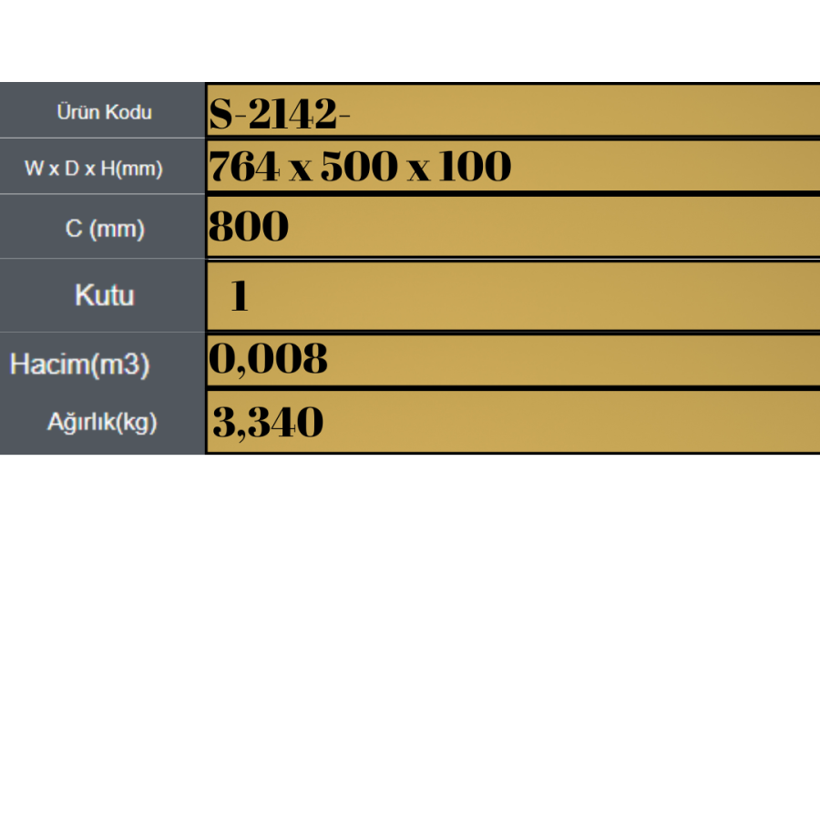 Starax S-2142-A Katlanır Masa Mekanizması 80cm Antrasit