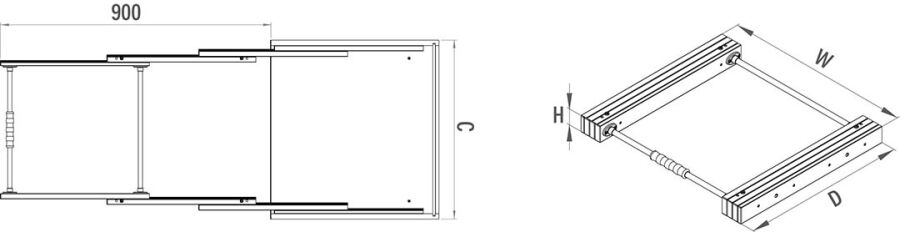 Starax S-2143-W Katlanır Masa Mekanizması 90 CM - Beyaz