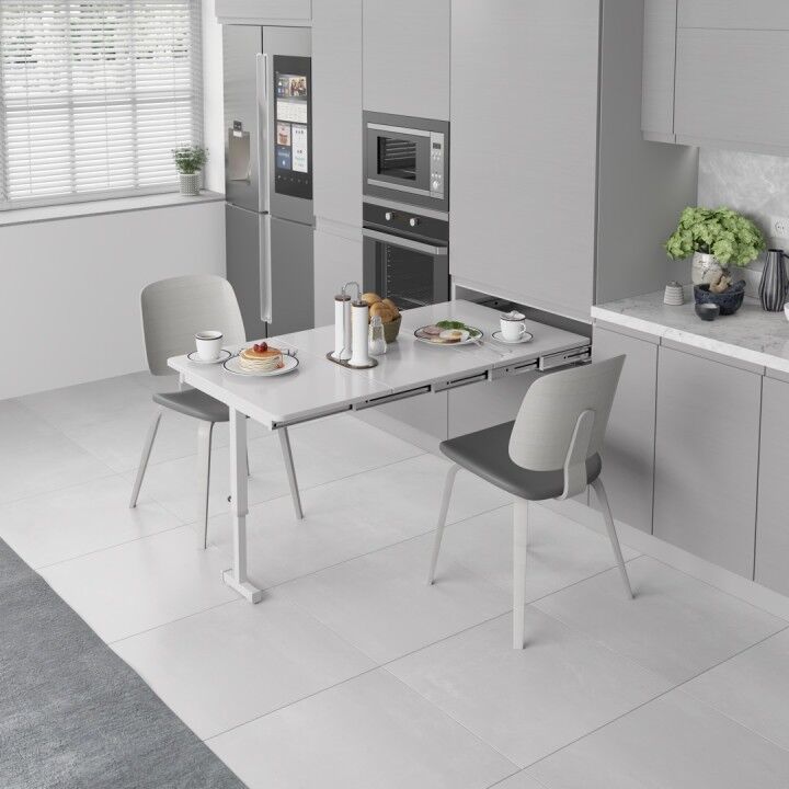 Starax S-2147-W Ayaklı Katlanır Masa Mekanizması 80cm Beyaz