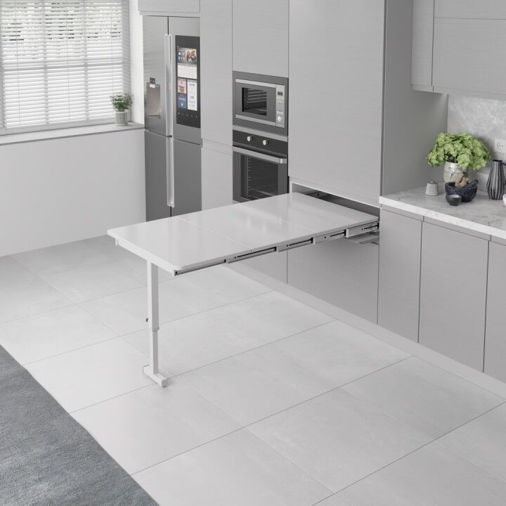 Starax S-2147-W Ayaklı Katlanır Masa Mekanizması 80cm Beyaz