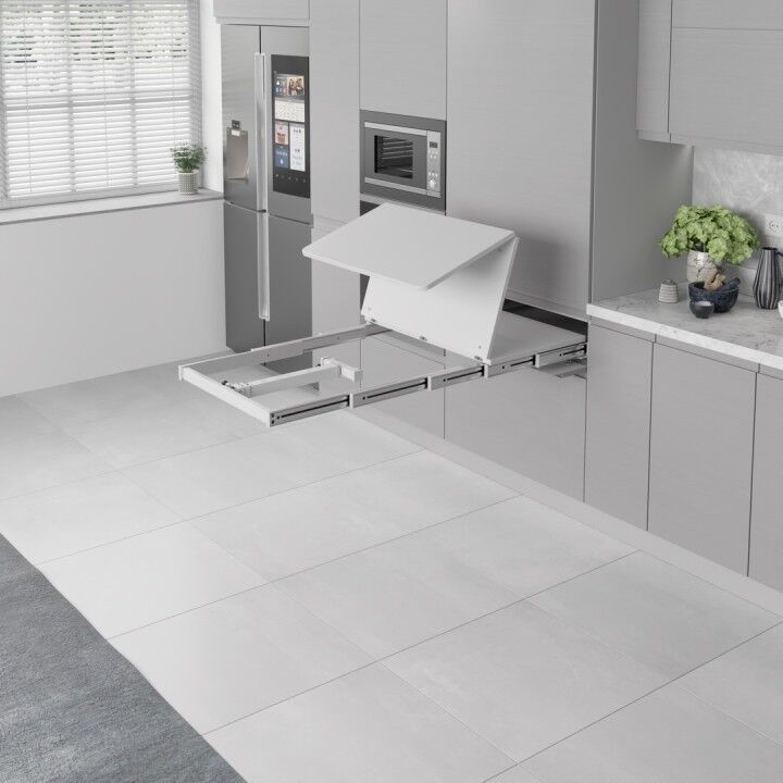 Starax S-2147-W Ayaklı Katlanır Masa Mekanizması 80cm Beyaz