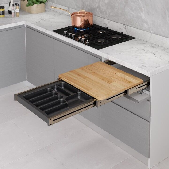 Starax S-2156-A Çekmece İçi Fonksiyonel Kesme Tablası 60cm Antrasit