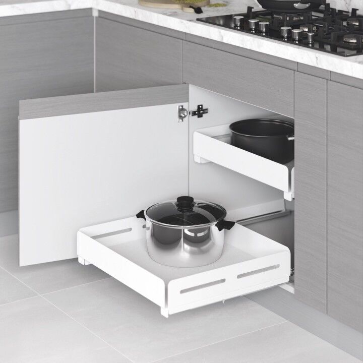 Starax S-2332-UB-W Unique Box Bağımsız Çift Açılım Gizli Raylı Çekmece 40cm Beyaz