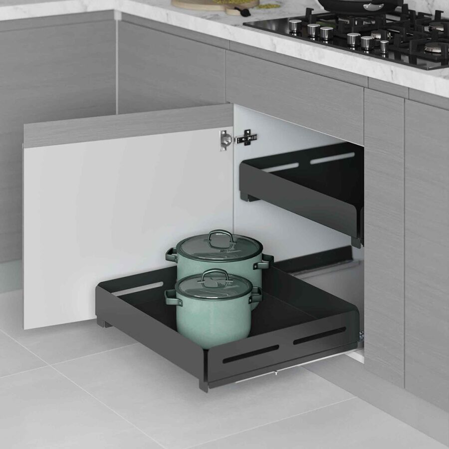 Starax S-2334-UB-A Bağımsız Çift Açılım Gizli Raylı Çekmece 50 cm (Fr.) Unique Box - Antrasit