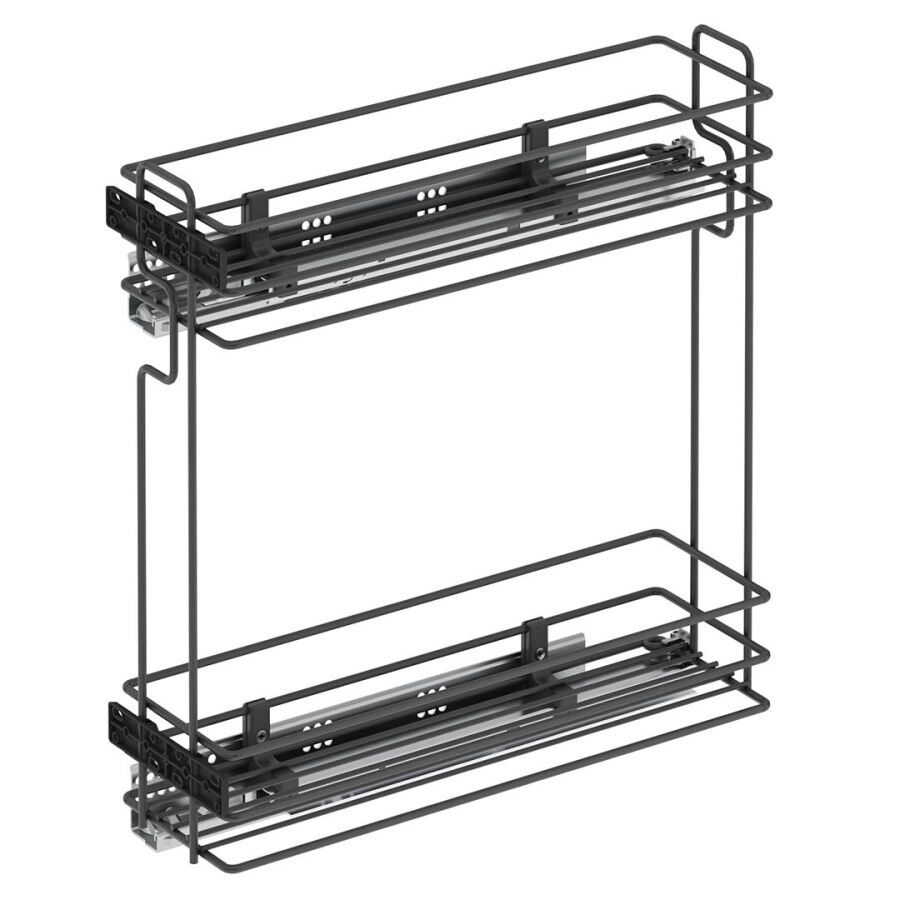 Starax S-2445-A Tandem Gizli Raylı (Çift Açılım) Deterjanlık 16/22cm Sol Antrasit