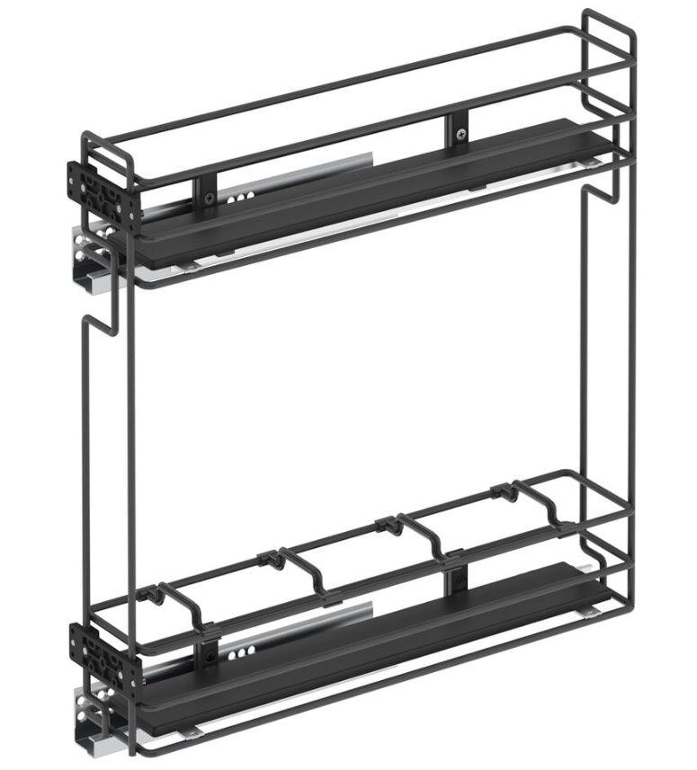 Starax S-2476-Ahşap Tablalı Gizli Raylı Şişelik Sol Antrasit Tek Açılım