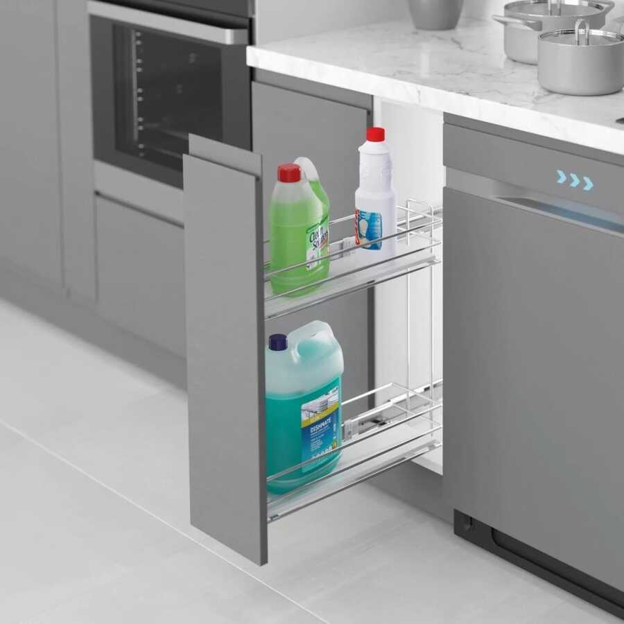 Starax S-2481-C Ahşap Tablalı Telesk.Frenli Raylı Deterjanlık 16cm