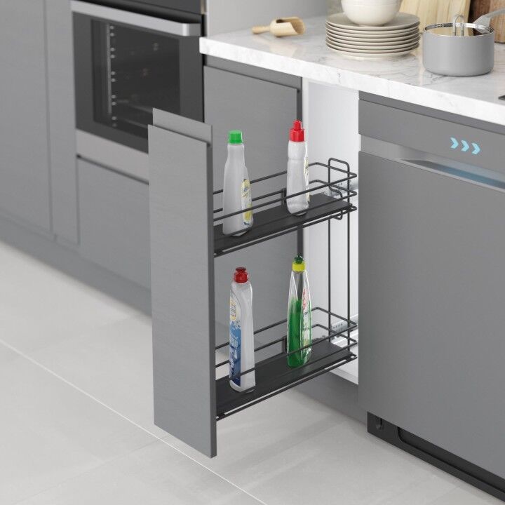 Starax S-2491-A Gizli Raylı Deterjanlık (Çift Açılım) Ahşap 151 x 475 x 495 Antrasit