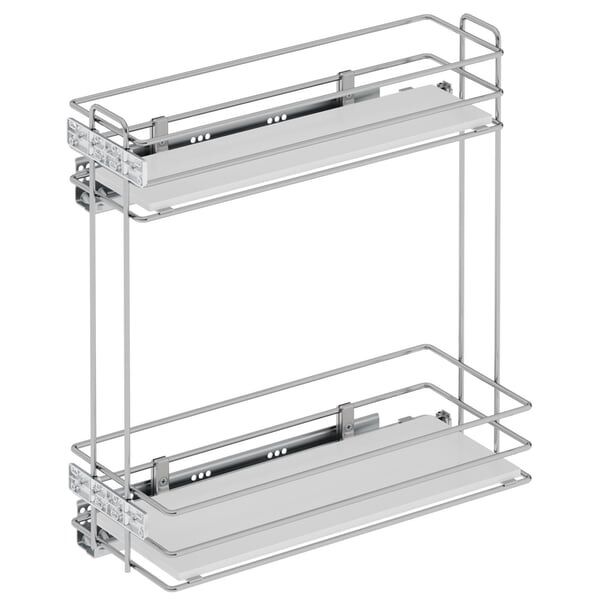 Starax S-2495-C Ahşap Tabanlı Gizli Raylı Deterjanlık (Çift Açılım) Sol 25cm
