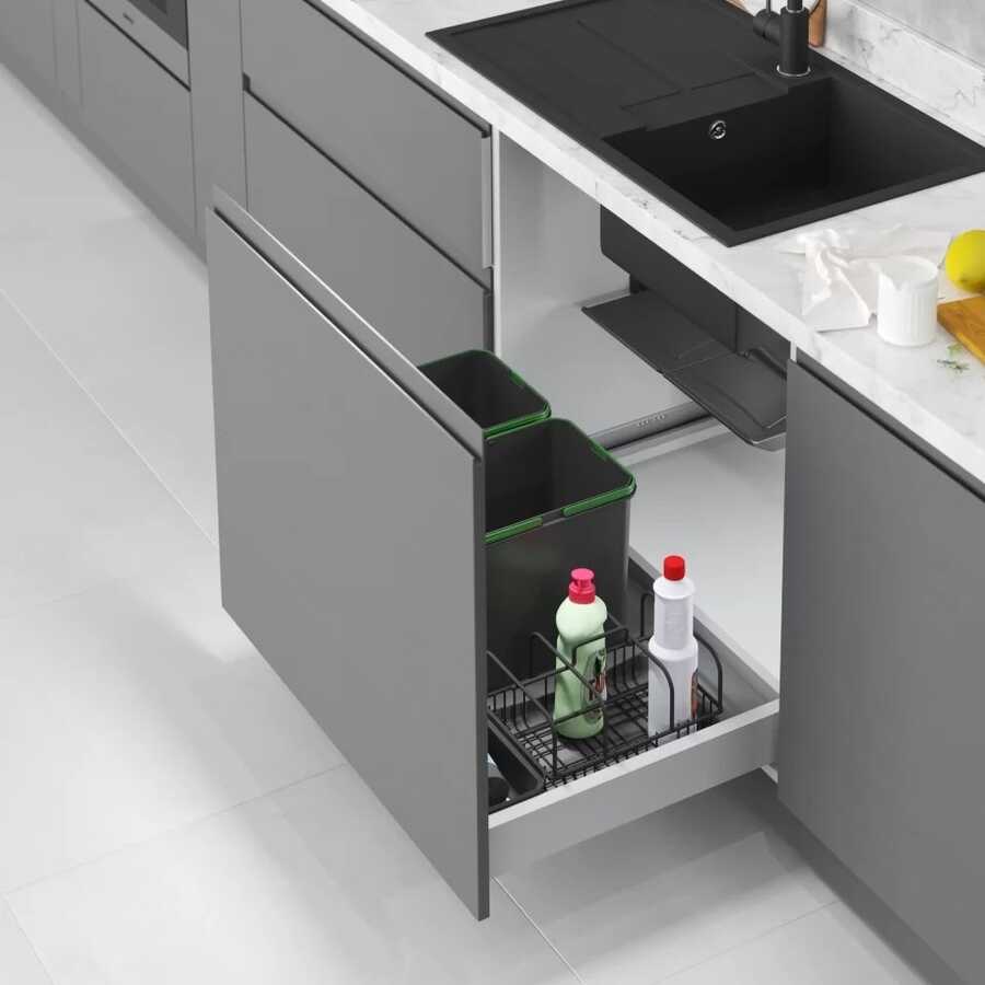 S-2537-A Çekmece İçi Çöp Kov.Sepetli 60 cm 12+1+1 Ant.