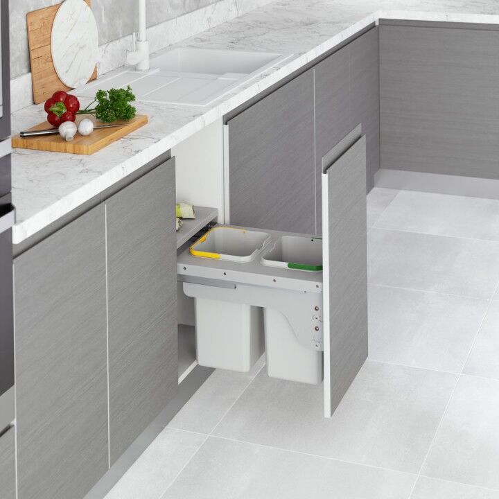Starax S-2381-G Kapağa Monte Çöp Kovası Frenli 400 mm Gri