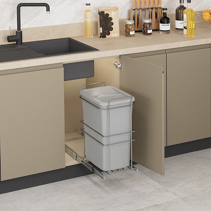 Starax S-2590-G Bağımsız Çöp Kovası 35 Lt. (Fr.)-Gri