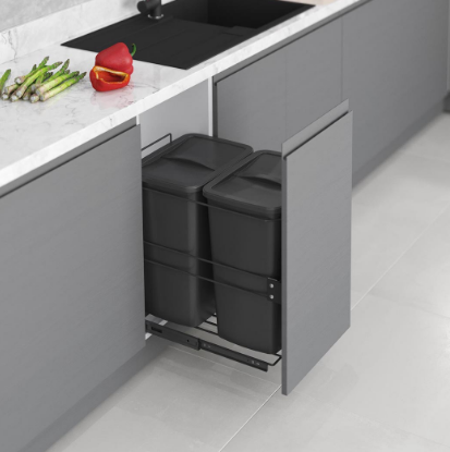 Starax S-2593-A Kapağa Monte Çöp Kovası 35+35 Lt. (Fr.)-Antrasit