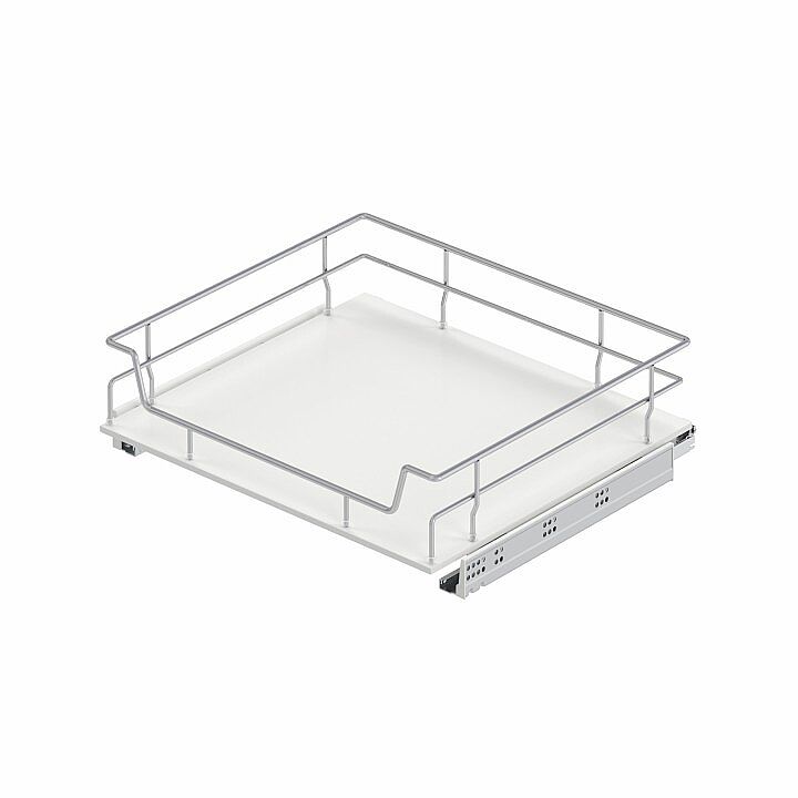 Starax S-2615-C Ahşap Tablalı Bağımsız Çift Açılım Gizli Raylı Çekmece 55cm Krom