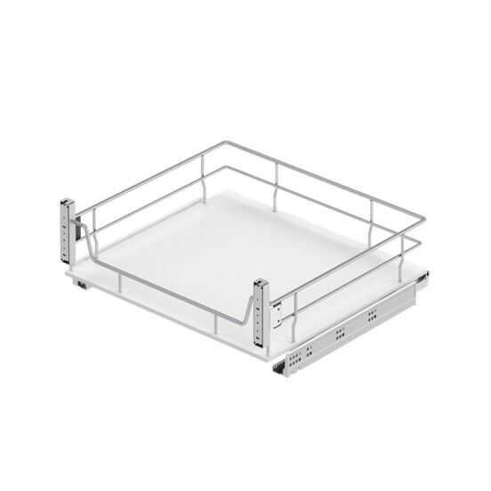 S-2626 Ahşap Tablalı Çift Açılım Kpğ. Mnt. Gizli Raylı Çek. 60 cm-Krom