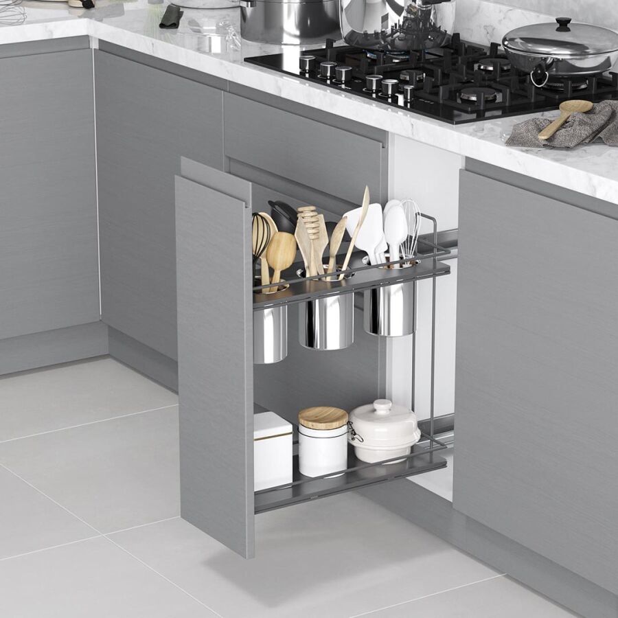 Starax S-2652-A Ahşap Tablalı Gizli Raylı Kepçelik Sağ Antrasit