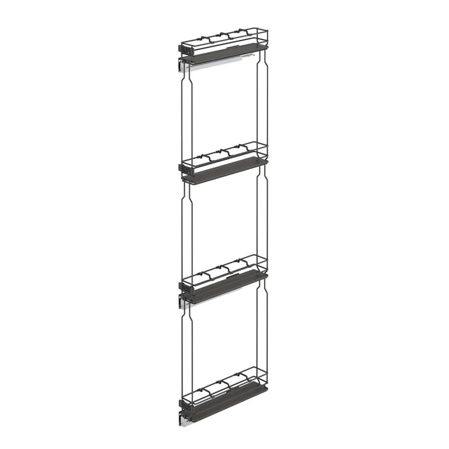Starax S-2928-A Çift Açılım Gizli Raylı 4 Sepetli Şişelik 20 cm Sağ Antrasit