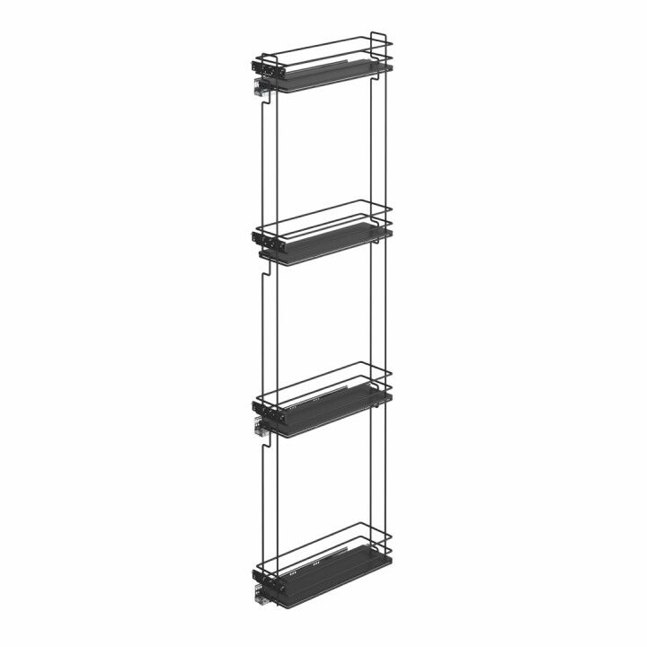 Starax S-2929-A Çift Açılım Gizli Raylı 4 Sepetli Şişelik 20 cm Sol Antrasit