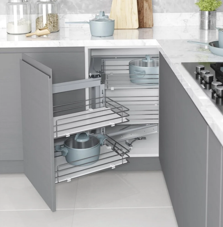 Starax S-3004 Ahşap Tablalı Kapağa Monte Körköşe Mekanizması Sağ 45 cm Krom