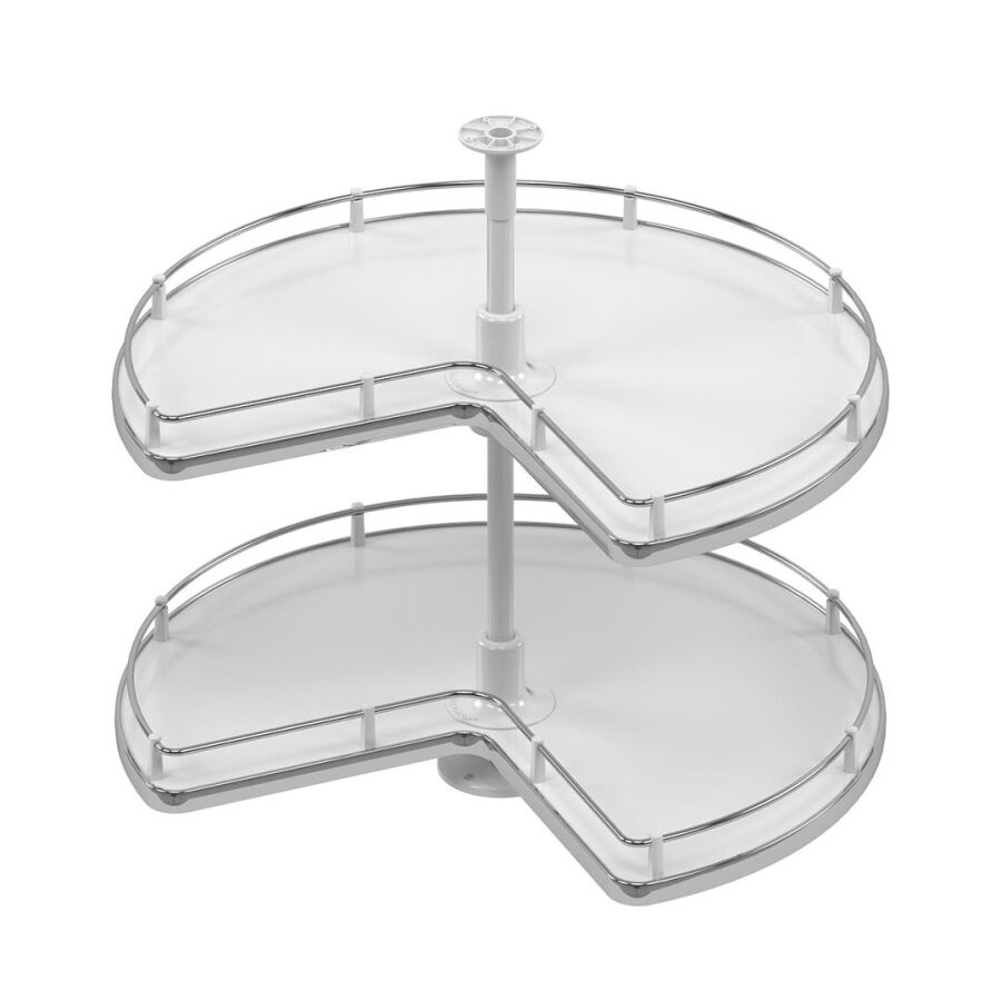 Starax S-3025 3/4 Ahşap Tablalı Döner Sepet Takımı 83 cm Krom