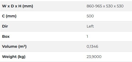 Starax S-3071-A Kapağa Monte Körköşe Mekanizması Sol 50 cm Antrasit