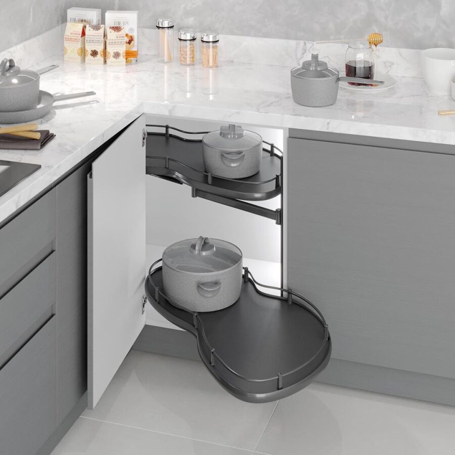 Starax S-3104-A Döner Tablalı Körköşe Mekanizması Sağ 40cm Antrasit