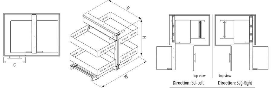 Starax S-3111-UB-A Bağımsız Körköşe Mekanizması 55 cm Unique Box Antrasit