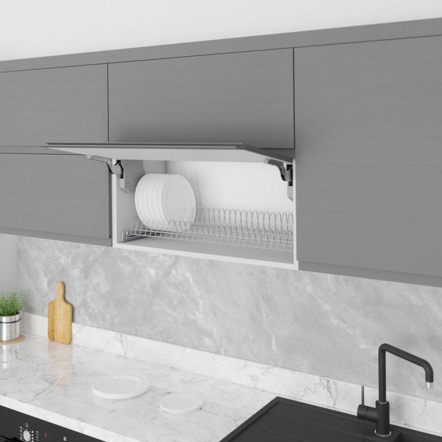 Starax S-5157- Yüksek Bölmeli Tabak Rafı 80cm Krom Boyalı