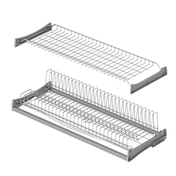 Starax S-5162 Alüminyum Profil Tepsili Tabaklık Bardaklık Set 90 cm Krom