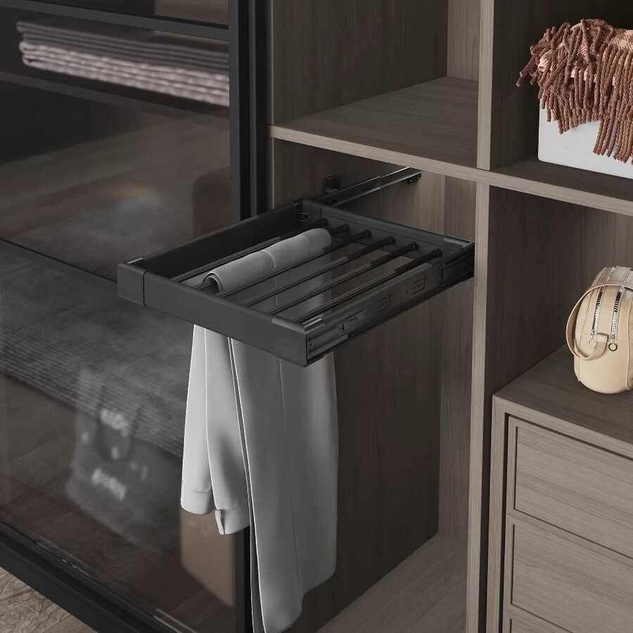 Starax S-6203-A Yan Bağlı Teleskopik Raylı Alüminyum Pantolonluk 50cm Frenli Antrasit