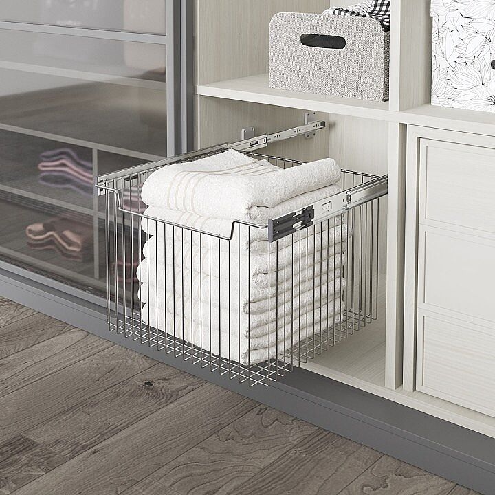 Starax S-6362-C Teleskopik Raylı Çok Amaçlı Sepet (Büyük Boy) 450 mm Krom