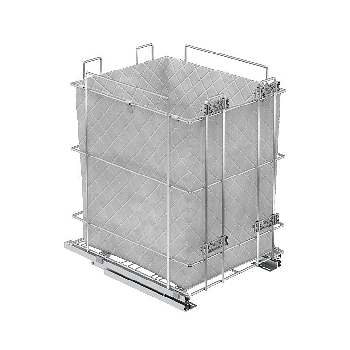Starax S-8052 Gizli Raylı Çamaşır Sepeti 35 cm Krom