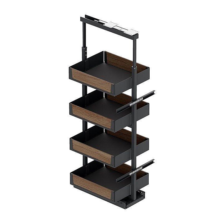 Starax S-1908-UW-A 140-155 35 cm Gizli Raylı Frenli Kiler Unique Wood Antrasit