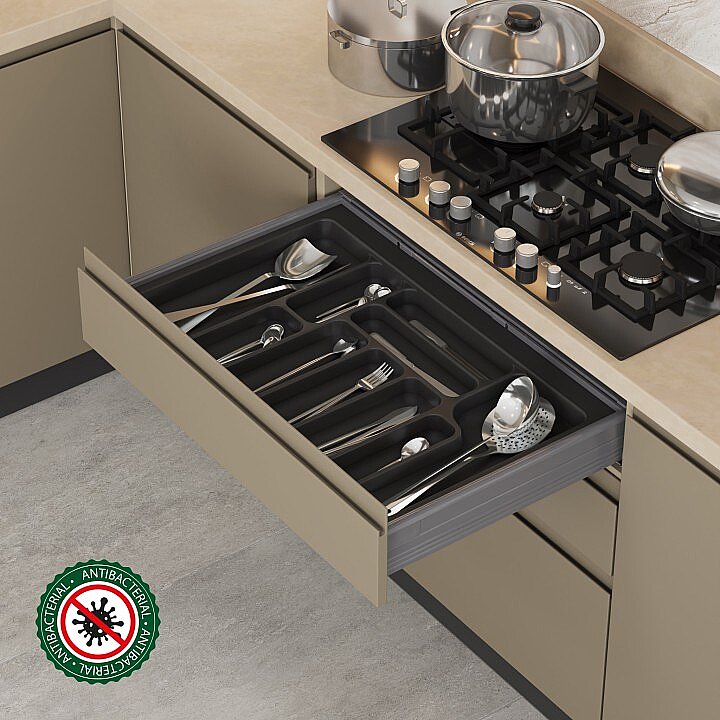 Starax S-2283-AP 34-49cm Plastik Çekmece İçi Kaşıklık Antrasit 40cm Starax