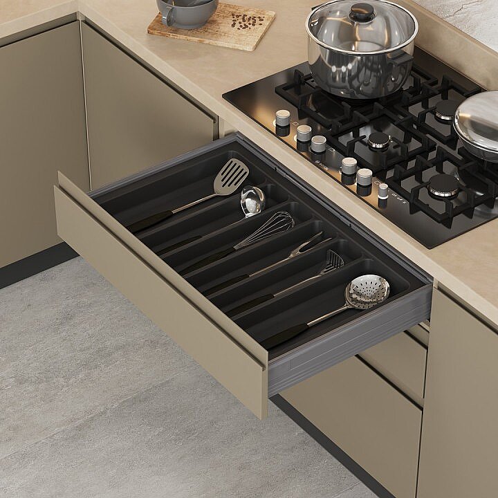 Starax S-2690-AP 84x49cm Plastik Çekmece İçi Kepçelik Antrasit 90 cm