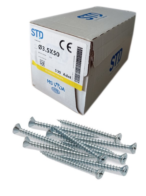 STD Sunta Vidası Çinko 3,5*50 500 ADET 900009700