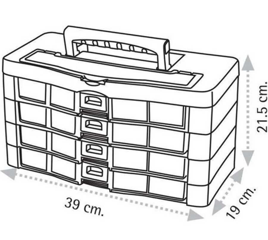 ASR-2058 4 LÜ Organizeli Çekmece Kutu