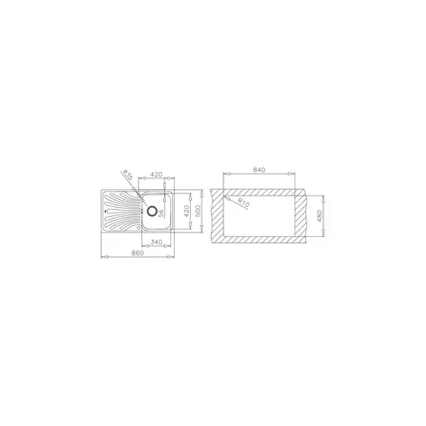 Teka Nerissa 50 B Paslanmaz çelik Evye 50x86cm Sol(L)