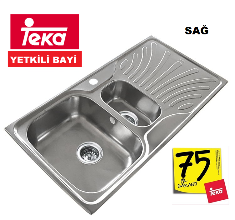 Teka Nerissa 60 B Paslanmaz Çelik Evye 100x50cm Sağ(R)