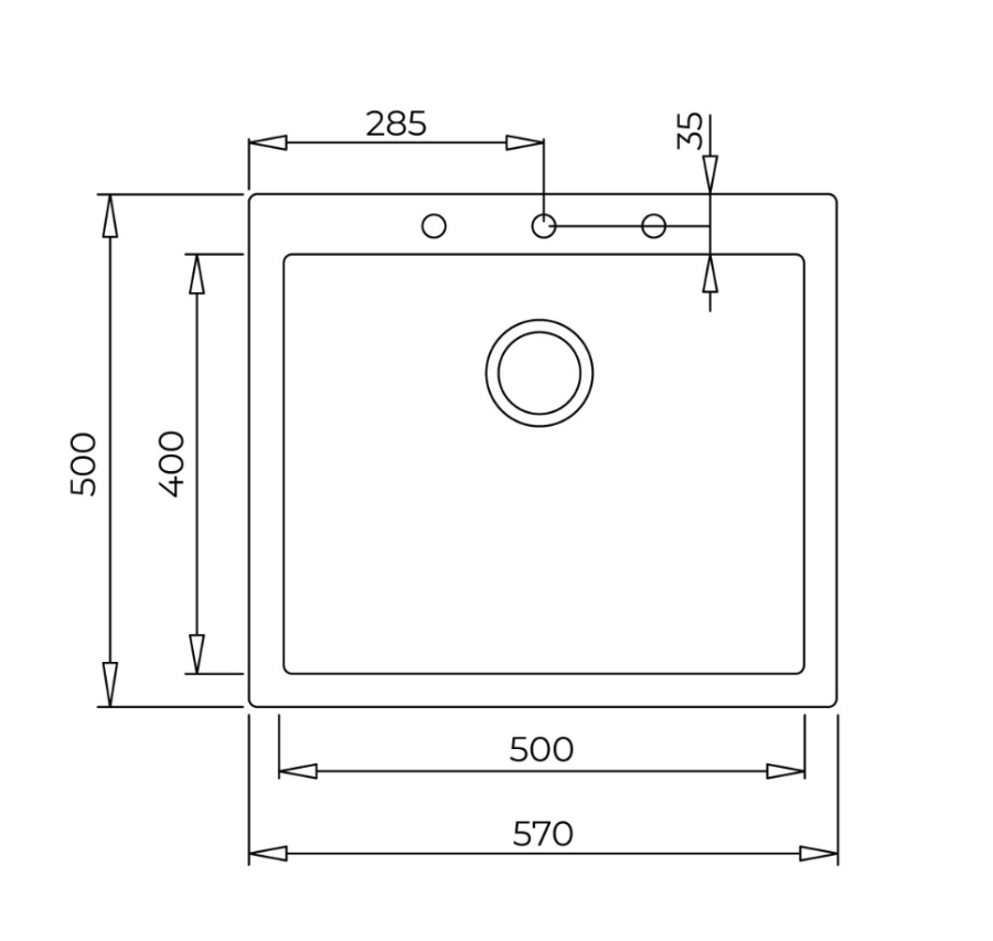 Teka ForSquare 50.40 Tek Hazne Tezgah Üstü Tegranite Eviye Artic White