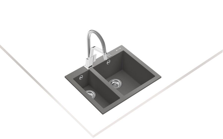 Teka ForSquare 590 TG Çift Hazne Tegranite Evye Gri 59 cm