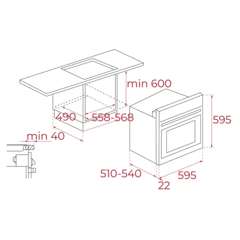 Teka HE 715 Ankastre Fırın Inox (chef-1)