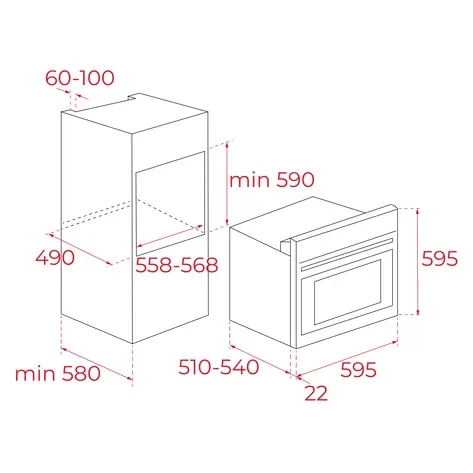 Teka HE 715 Ankastre Fırın Inox (chef-1)
