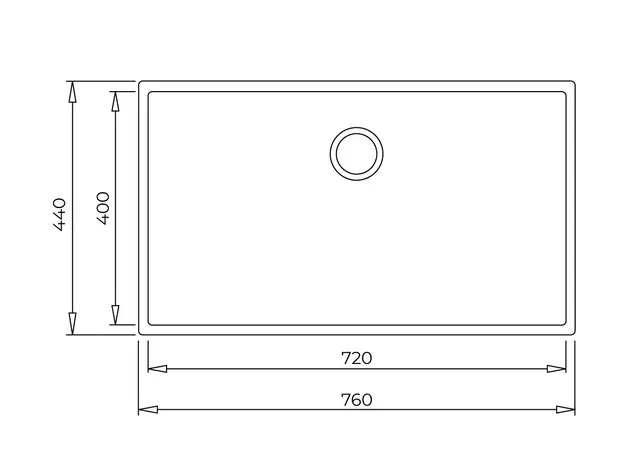 SQUARE 72.40 TG Stone Gri Teka Tezgah Altı Granit evye
