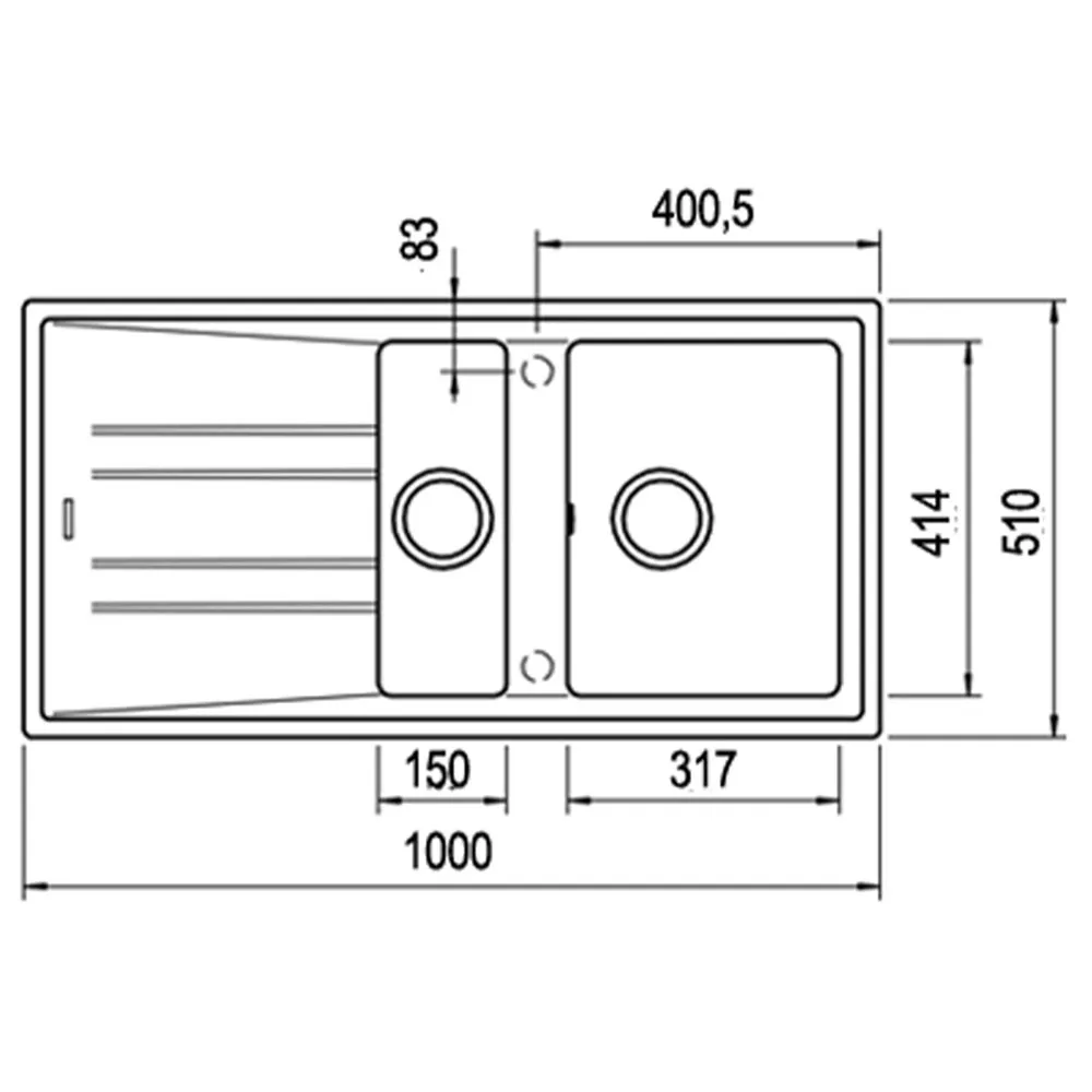 Teka Stone 60 B-TG İki Hazne Tegranite Eviye Metalik Siyah