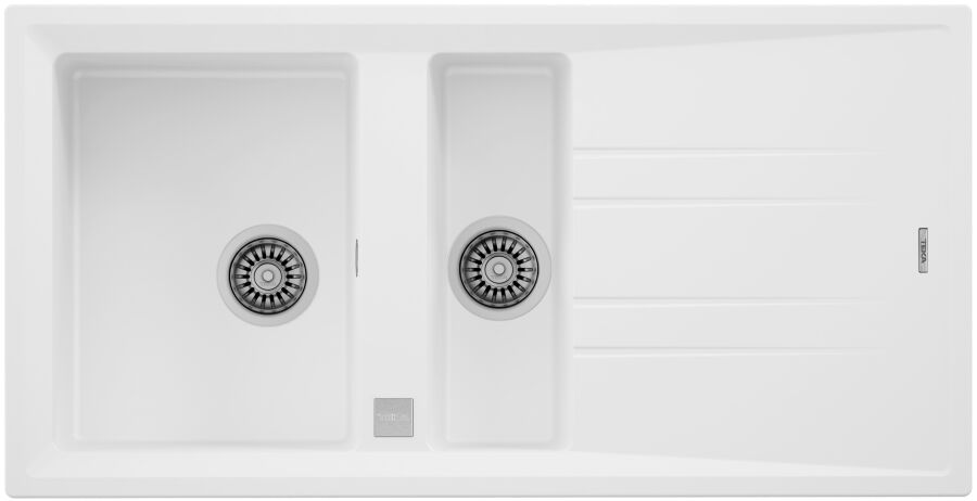 STONE 60 B-TG WHİTE TEKA 1,5 Göz Granit EVYE Beyaz
