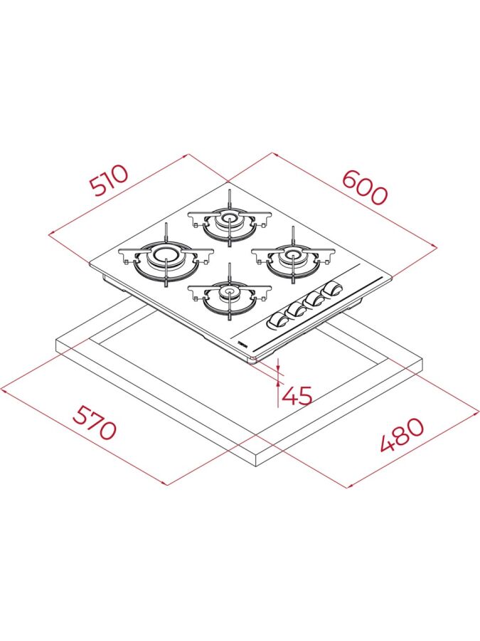 Teka GBE 64002 KBC BK E4 60 cm Siyah Ankastre Ocak (chef-5)